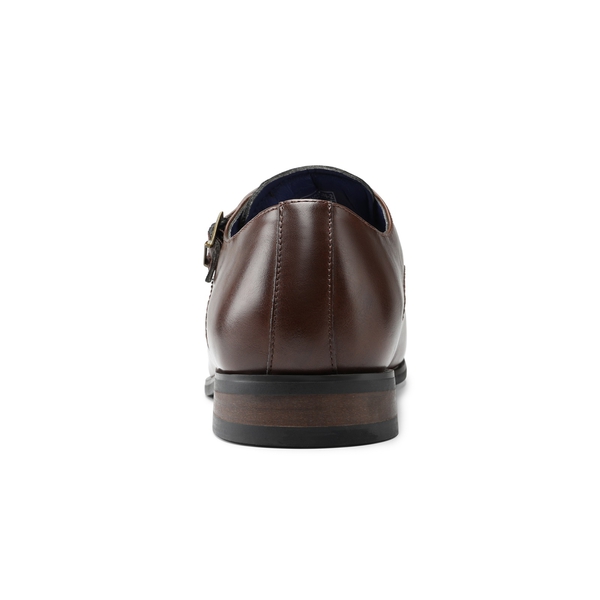 Men's Modern Monk Strap Shoes - BROWN - 4